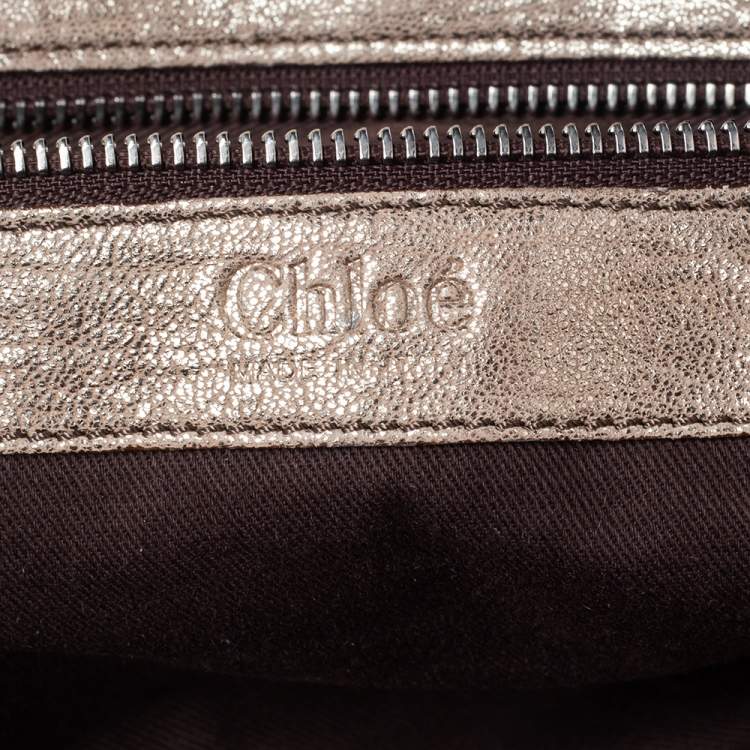 مملوكة مسبقًا Chloe Gold Leather Saskia Satchel 