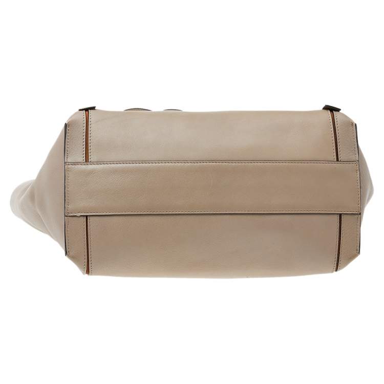 Pre Owned Chloe Grey/Brown Leather And Suede Medium Milo Tote