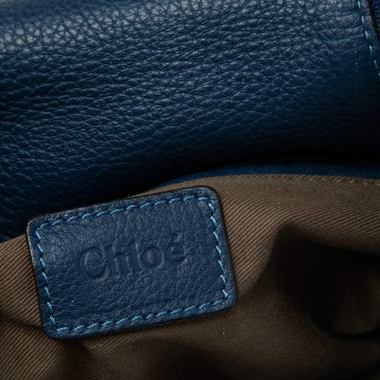 Pre Owned Chloe Blue Leather Medium Marcie Crossbody Bag