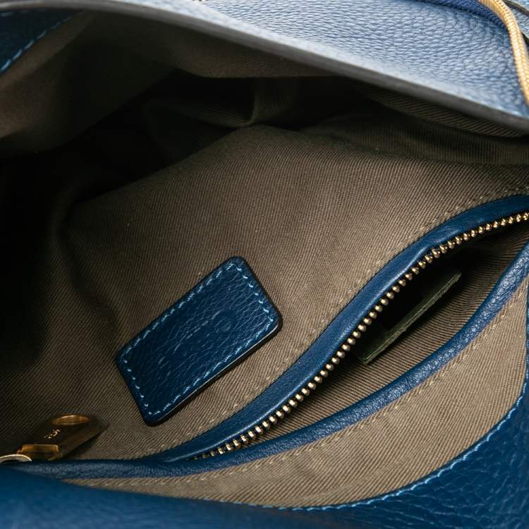 Pre Owned Chloe Blue Leather Medium Marcie Crossbody Bag