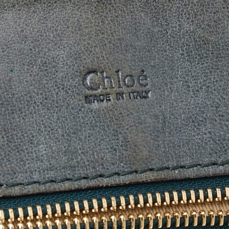 Pre Owned Chloe Green Leather Heloise Shoulder Bag