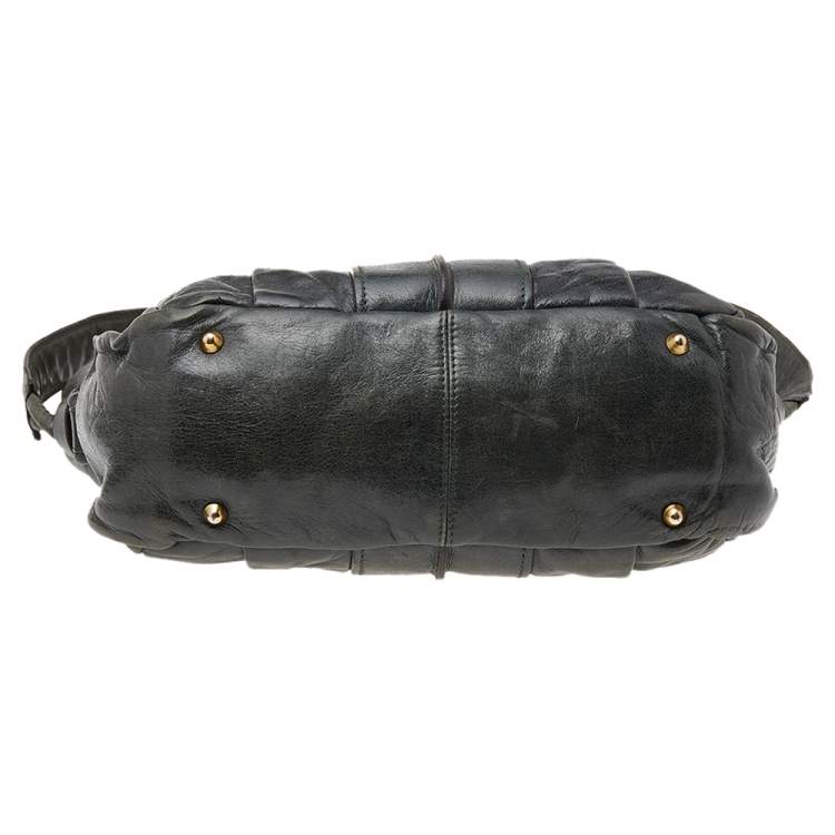 Pre Owned Chloe Green Leather Heloise Shoulder Bag