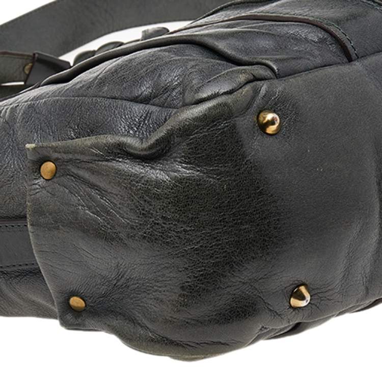 Pre Owned Chloe Green Leather Heloise Shoulder Bag