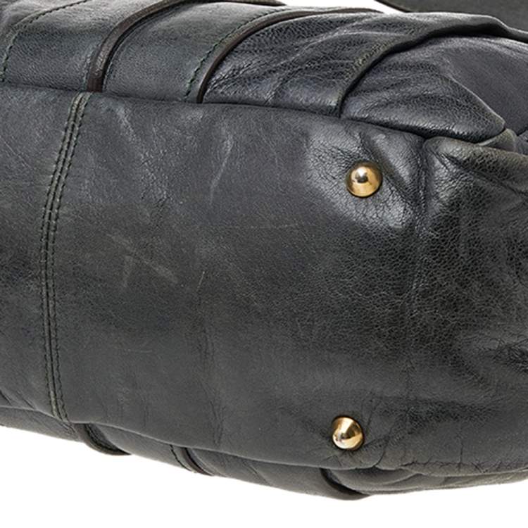 Pre Owned Chloe Green Leather Heloise Shoulder Bag