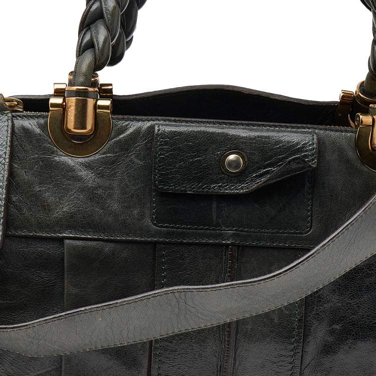 Pre Owned Chloe Green Leather Heloise Shoulder Bag