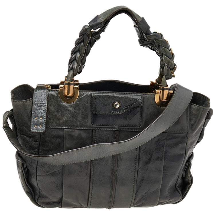Pre Owned Chloe Green Leather Heloise Shoulder Bag