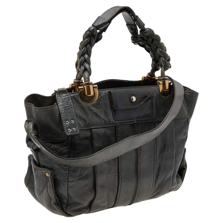 Pre Owned Chloe Green Leather Heloise Shoulder Bag