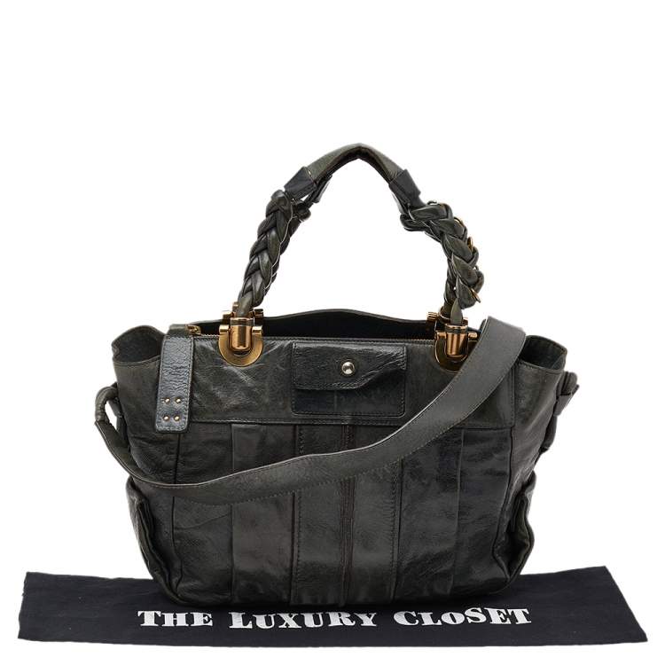 Pre Owned Chloe Green Leather Heloise Shoulder Bag