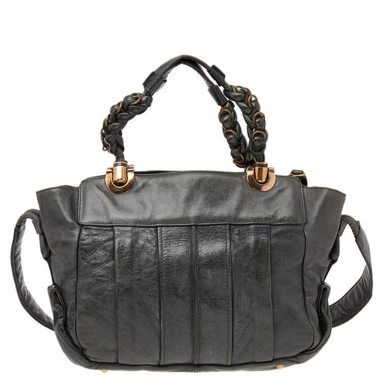 Pre Owned Chloe Green Leather Heloise Shoulder Bag