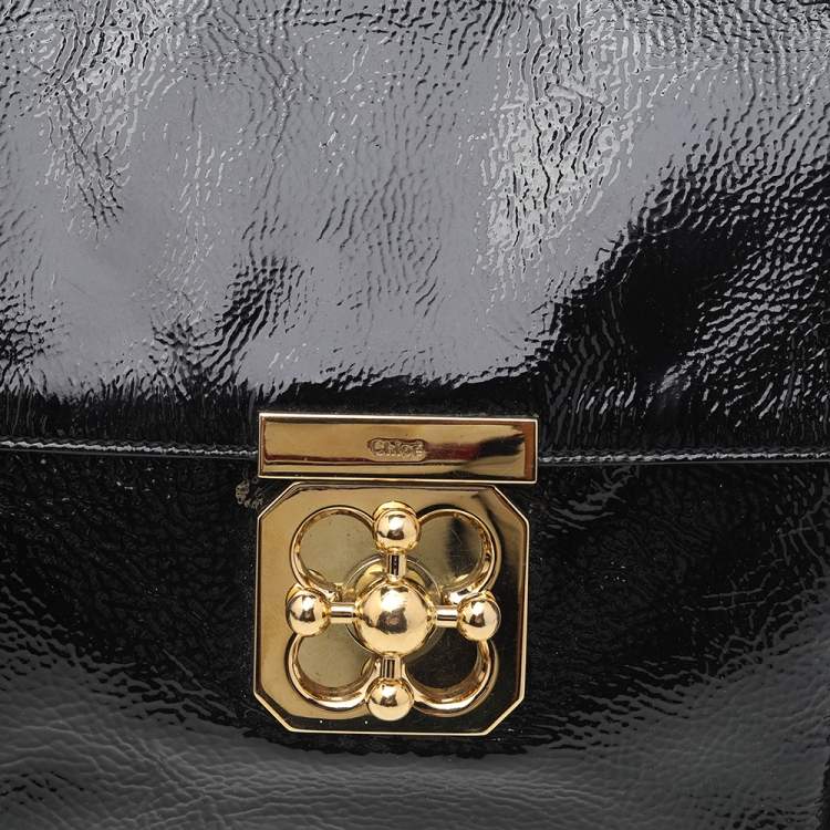 Pre Owned Chloe Black Patent Leather Elsie Clutch