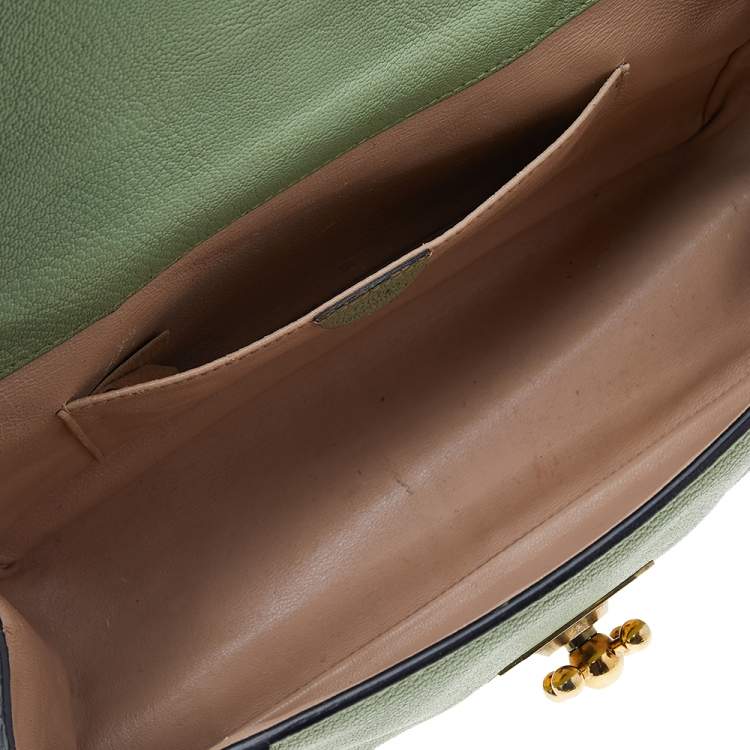 Pre Owned Chloe Green Leather Medium Elsie Shoulder Bag
