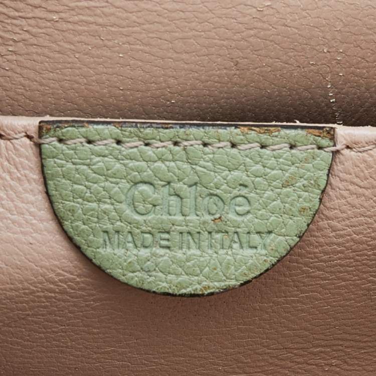 Pre Owned Chloe Green Leather Medium Elsie Shoulder Bag