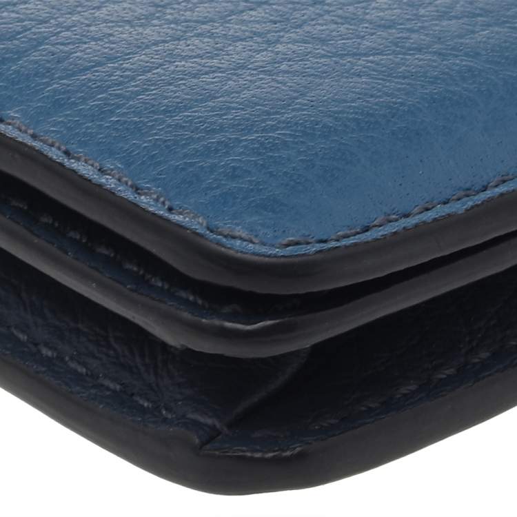 Pre Owned Chloe Navy Blue Leather Card Case