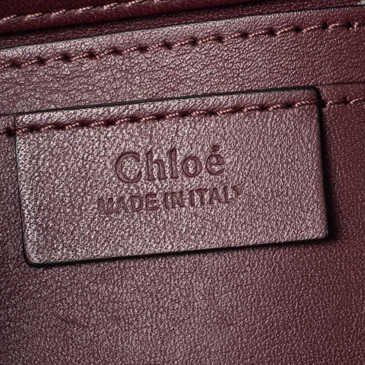 Pre Owned Chloe Burgundy-Green Leather And Suede Roy Crossbody Bag