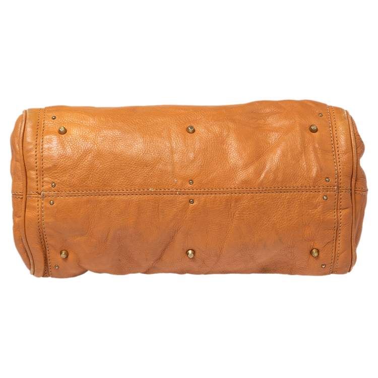 Pre Owned Chloe Orange Leather Medium Paddington Satchel