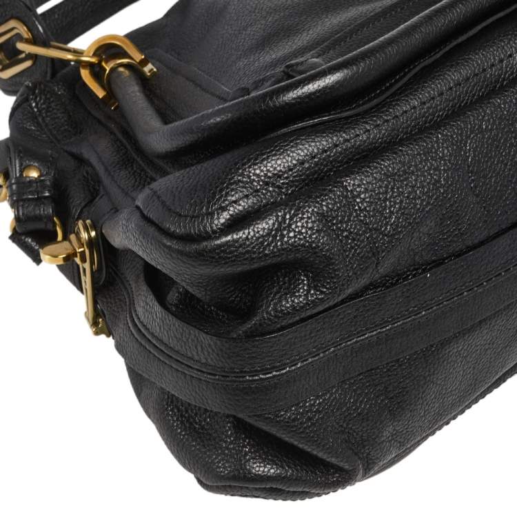 Pre Owned Chloe Black Leather Medium Paraty Shoulder Bag