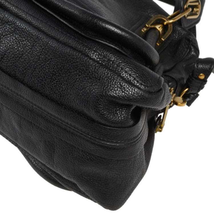 Pre Owned Chloe Black Leather Medium Paraty Shoulder Bag