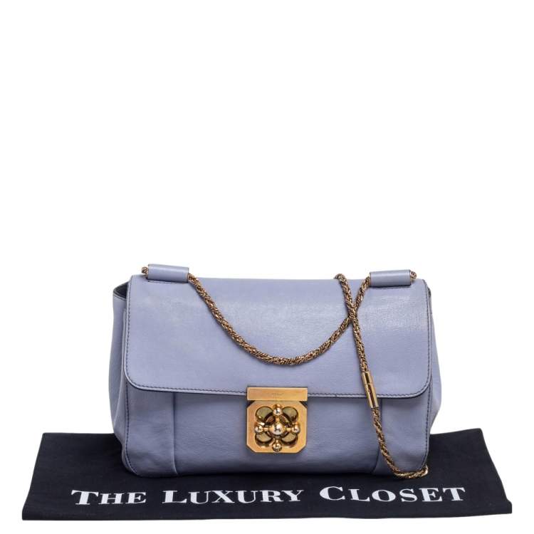 Pre Owned Chloe Lavender Leather Medium Elsie Shoulder Bag