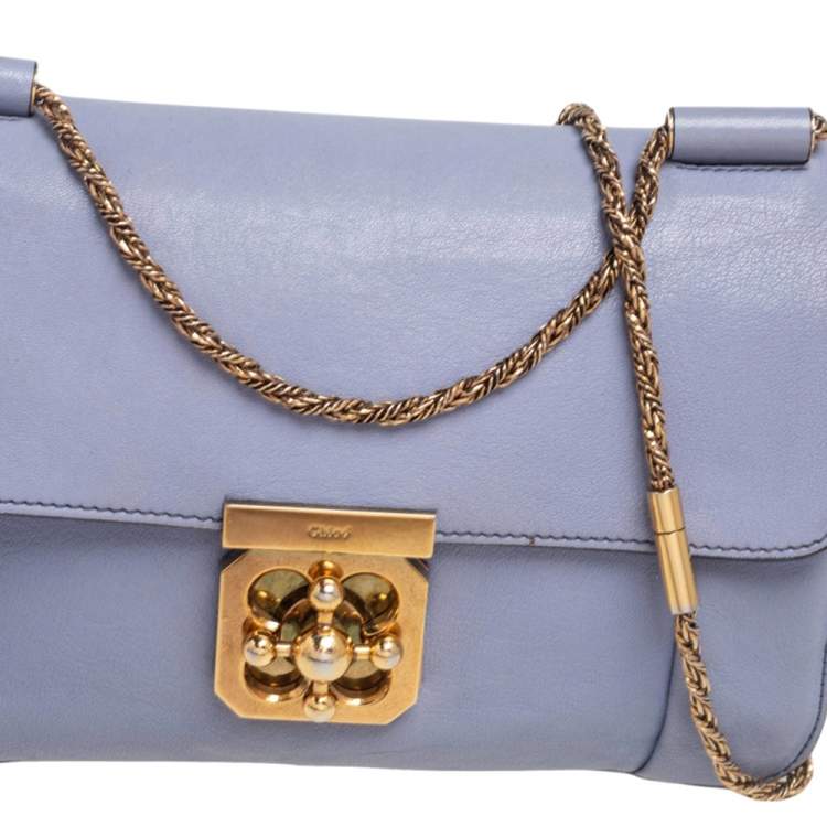 Pre Owned Chloe Lavender Leather Medium Elsie Shoulder Bag