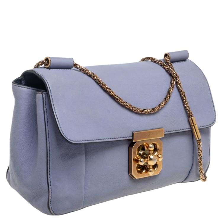 Pre Owned Chloe Lavender Leather Medium Elsie Shoulder Bag