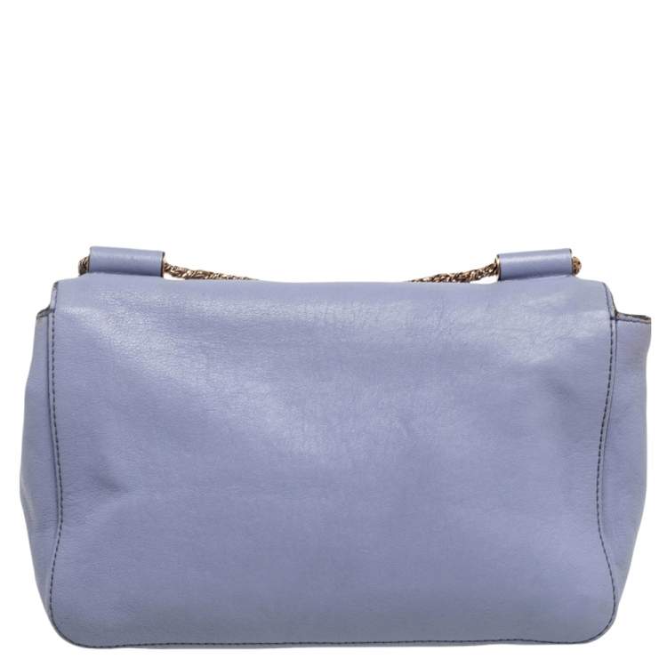 Pre Owned Chloe Lavender Leather Medium Elsie Shoulder Bag