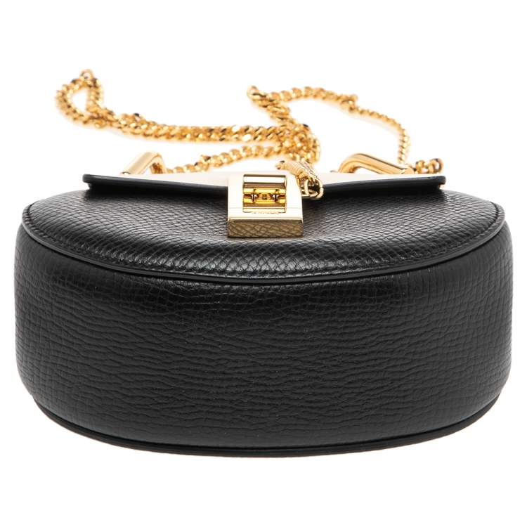Pre Owned Chloe Black/Vanilla Leather Nano Drew Shoulder Bag