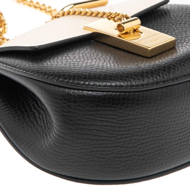 Pre Owned Chloe Black/Vanilla Leather Nano Drew Shoulder Bag