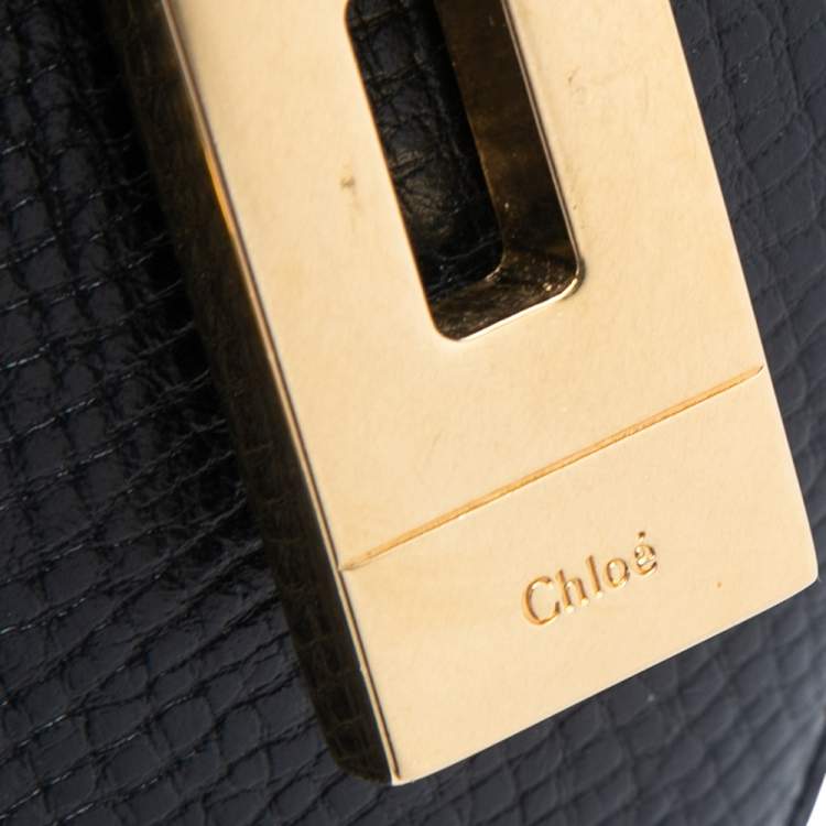 Pre Owned Chloe Black/Vanilla Leather Nano Drew Shoulder Bag