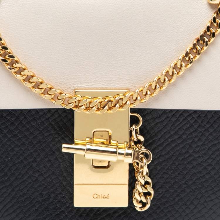 Pre Owned Chloe Black/Vanilla Leather Nano Drew Shoulder Bag