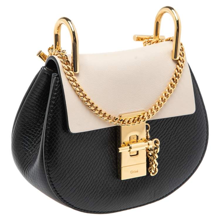 Pre Owned Chloe Black/Vanilla Leather Nano Drew Shoulder Bag
