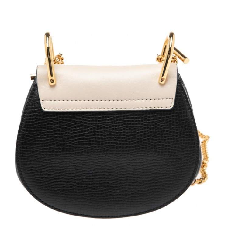 Pre Owned Chloe Black/Vanilla Leather Nano Drew Shoulder Bag