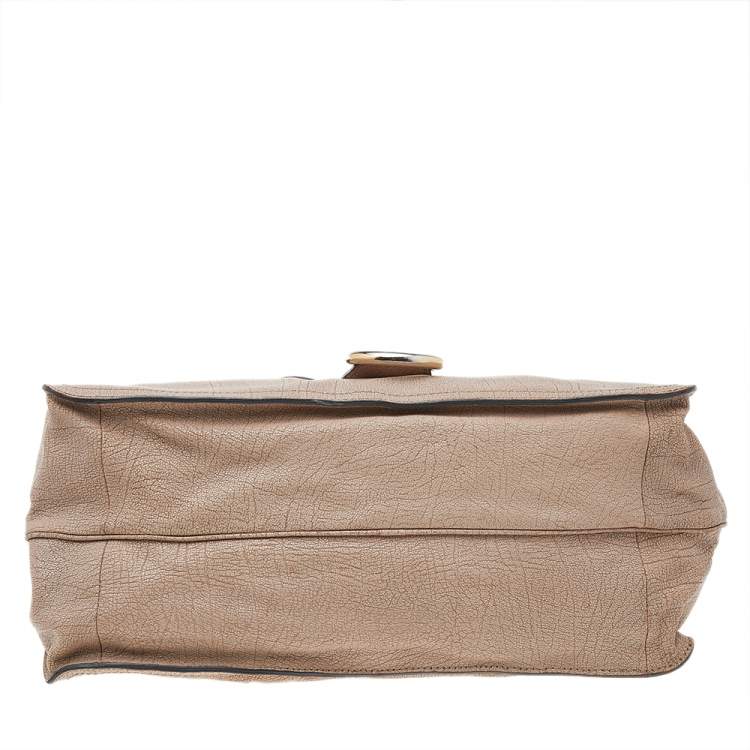 Pre Owned Chloe Pink Textured Leather Satchel