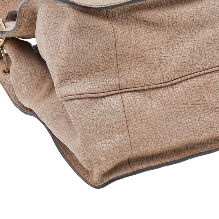 Pre Owned Chloe Pink Textured Leather Satchel
