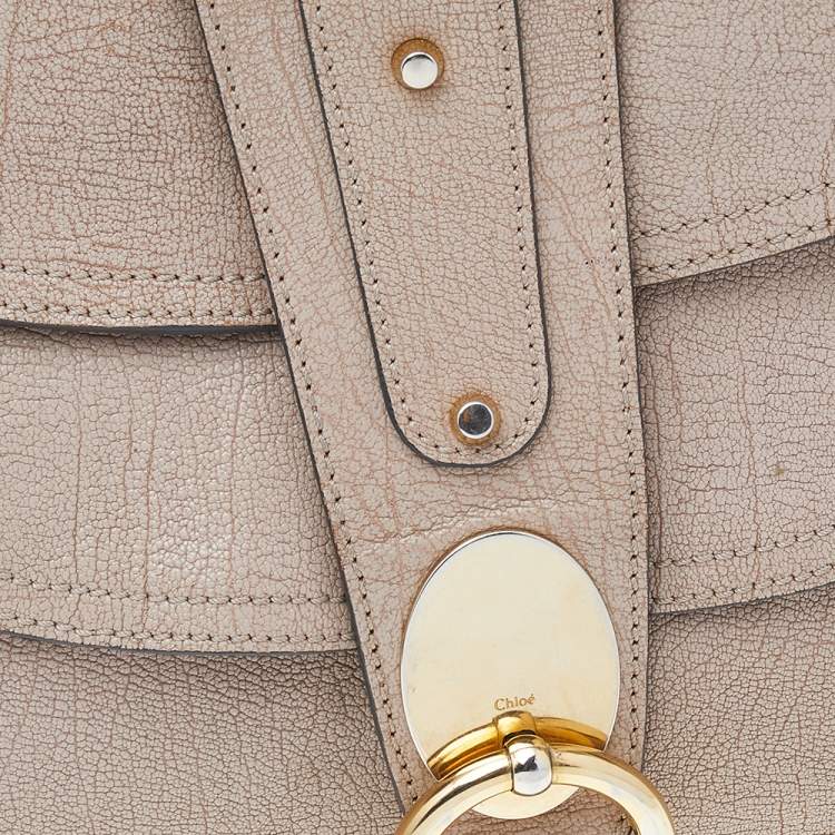 Pre Owned Chloe Pink Textured Leather Satchel