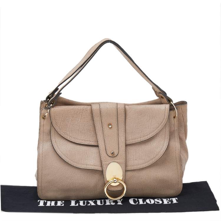 Pre Owned Chloe Pink Textured Leather Satchel