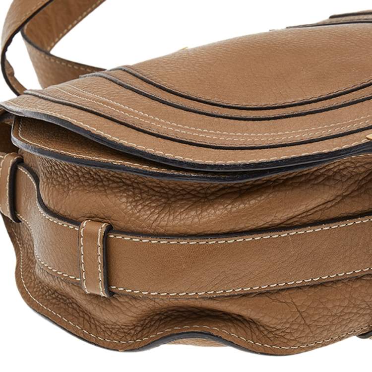 Pre Owned Chloe Brown Leather Medium Marcie Crossbody Bag