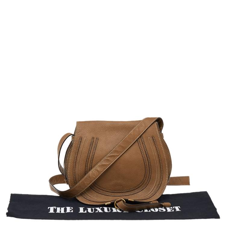 Pre Owned Chloe Brown Leather Medium Marcie Crossbody Bag
