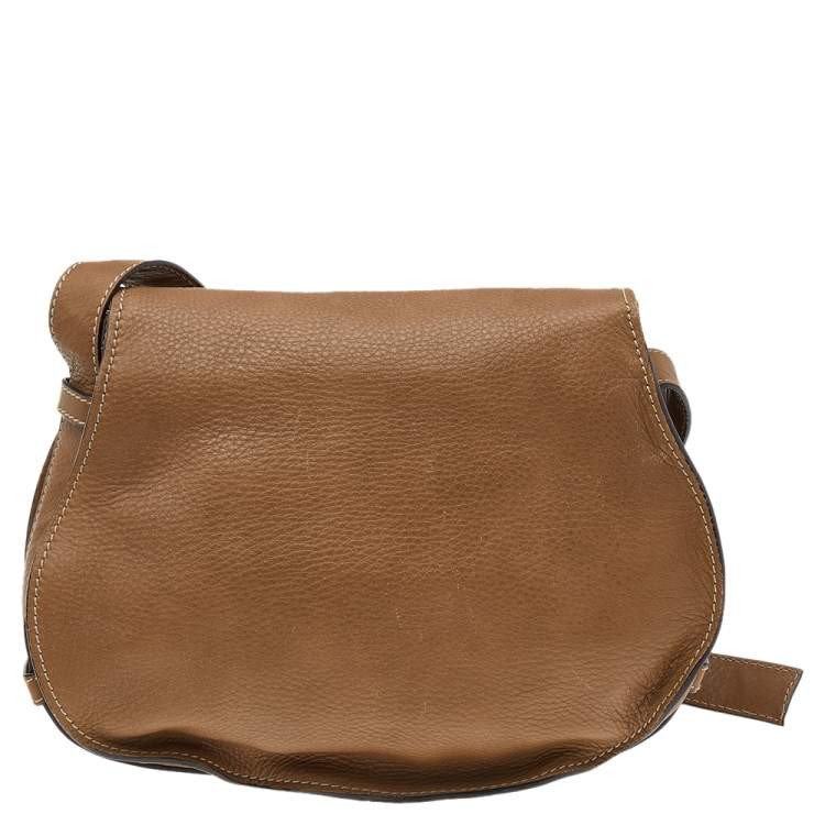 Pre Owned Chloe Brown Leather Medium Marcie Crossbody Bag