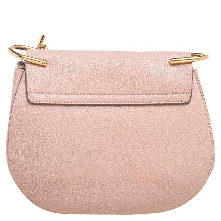 Pre Owned Chloe Cement Pink Leather Medium Drew Shoulder Bag
