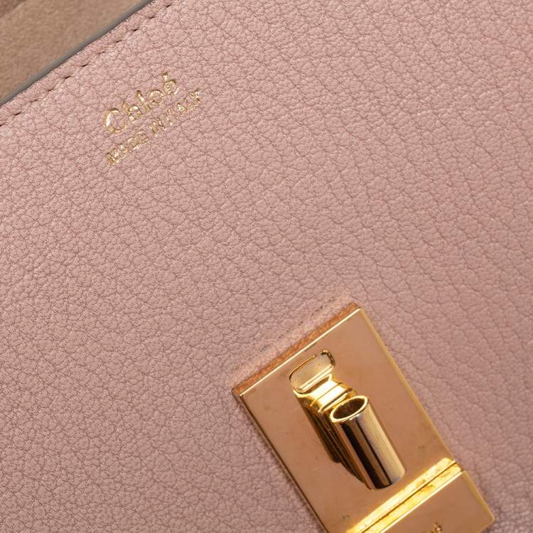 Pre Owned Chloe Cement Pink Leather Medium Drew Shoulder Bag