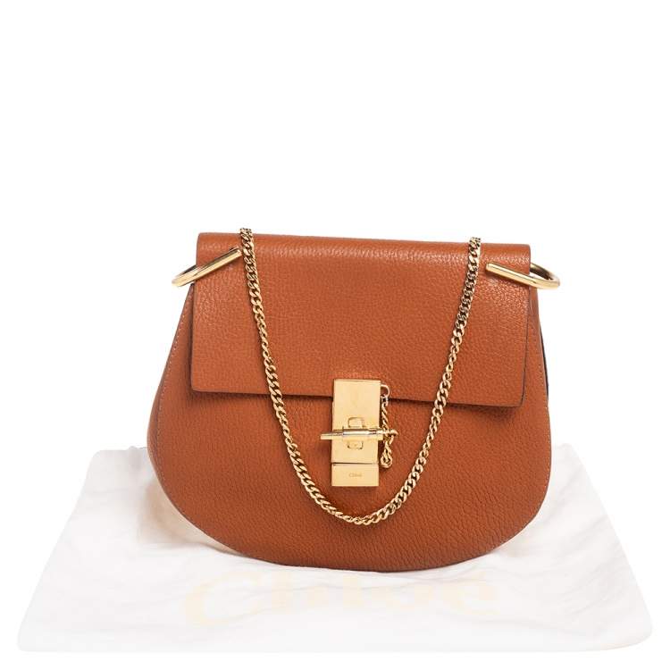 Pre Owned Chloe Tan Leather Medium Drew Shoulder Bag
