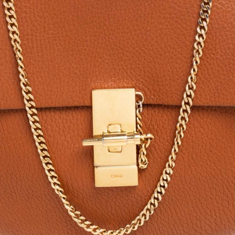 Pre Owned Chloe Tan Leather Medium Drew Shoulder Bag