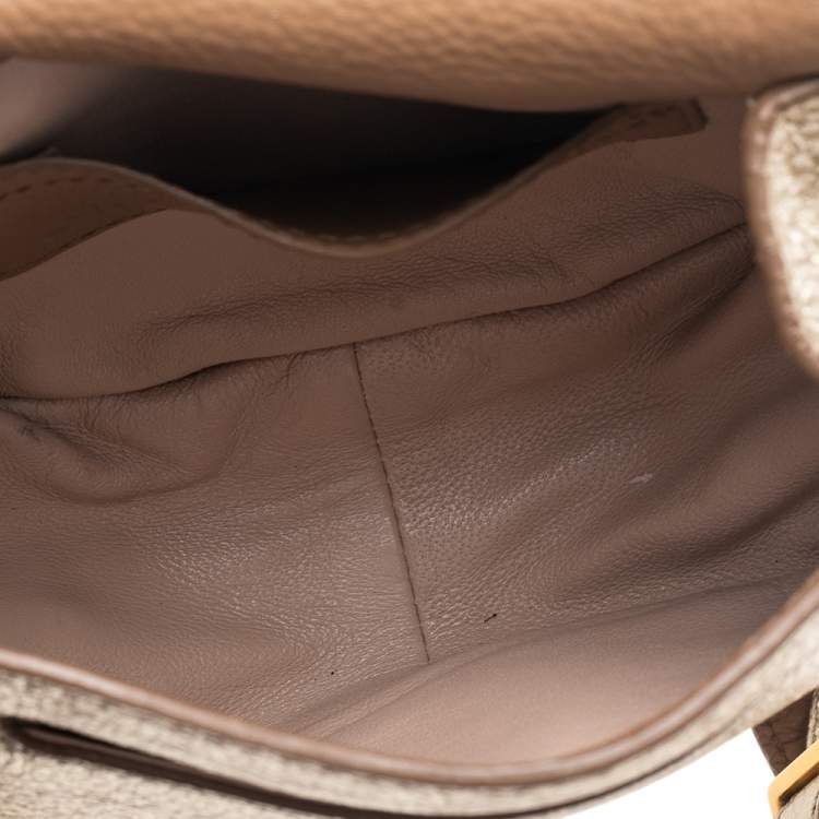 Pre Owned Chloe Gold Leather Mini Marcie Crossbody Bag