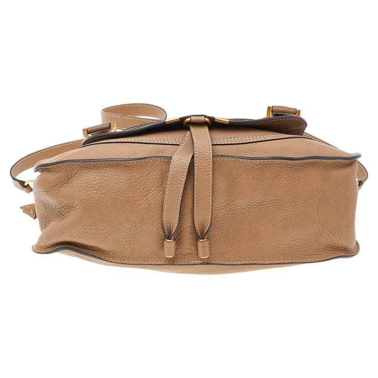 Pre Owned Chloe Light Brown Leather Medium Marcie Shoulder Bag