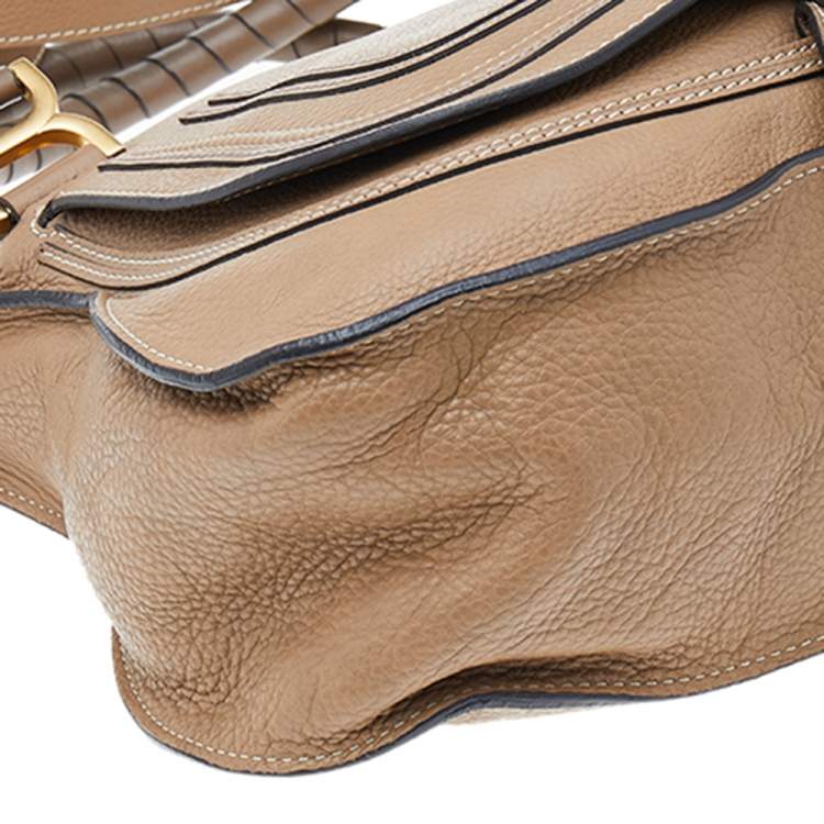 Pre Owned Chloe Light Brown Leather Medium Marcie Shoulder Bag