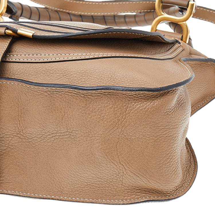 Pre Owned Chloe Light Brown Leather Medium Marcie Shoulder Bag