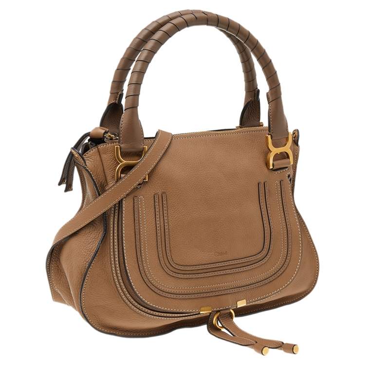 Pre Owned Chloe Light Brown Leather Medium Marcie Shoulder Bag