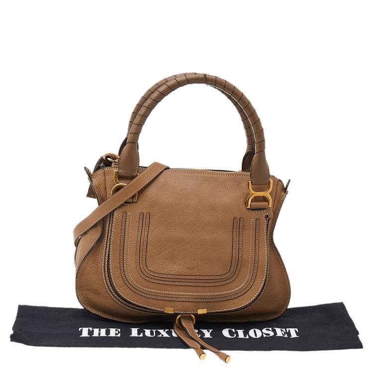 Pre Owned Chloe Light Brown Leather Medium Marcie Shoulder Bag