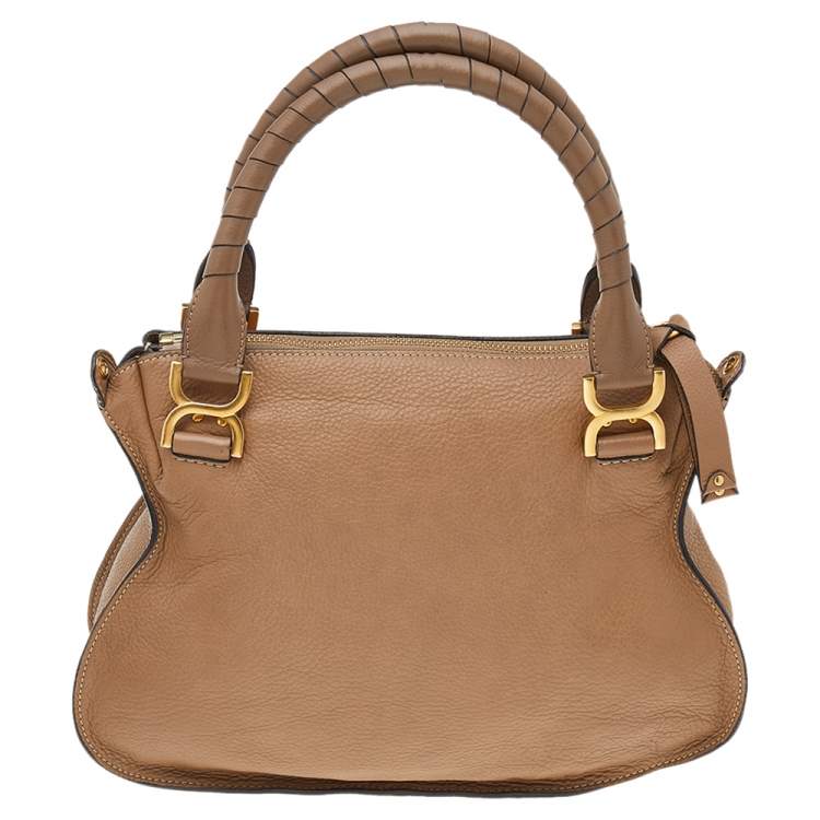 Pre Owned Chloe Light Brown Leather Medium Marcie Shoulder Bag