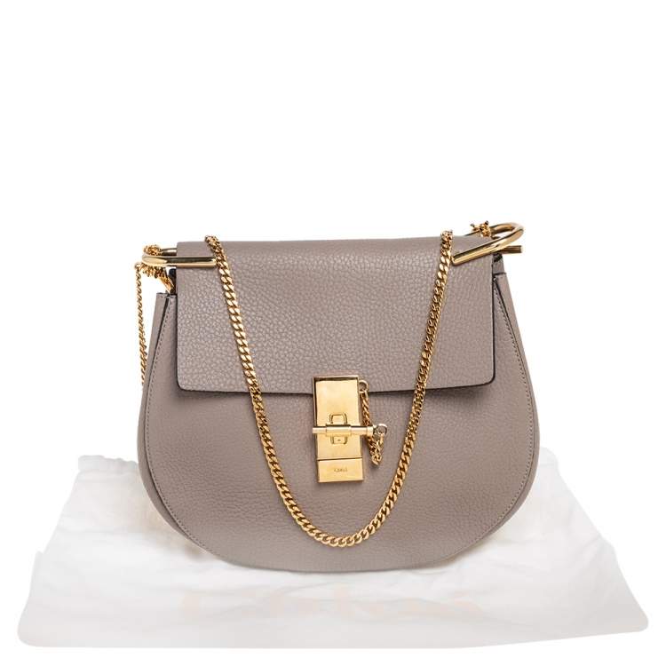 Pre Owned Chloe Grey Leather Medium Drew Shoulder Bag